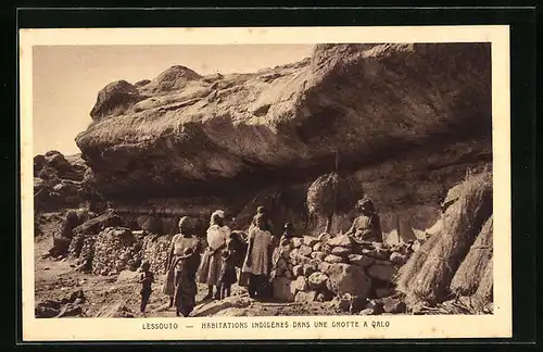 AK Lessouto, Habitations Indigènes dans une Grotte à Qalo