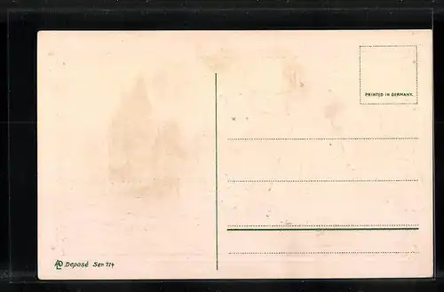 Lithographie Kleiner Niederländerin vor dem Meer mit Segelboot