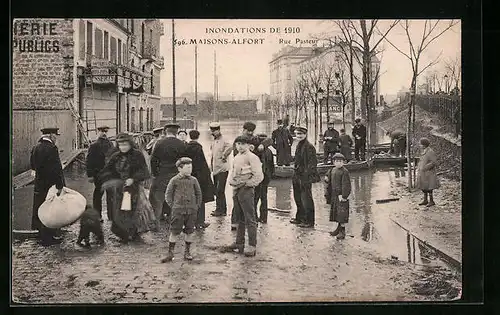 AK Maison-Alfort, Inondations de 1910, Rue Pasteur