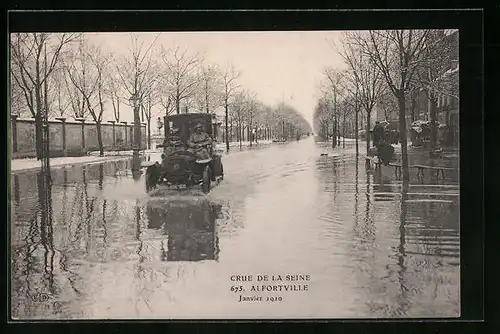 AK Alfortville, Crue de la Seine, Janvier 1910