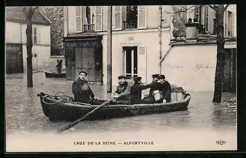 AK Alfortville, Crue de la Seine