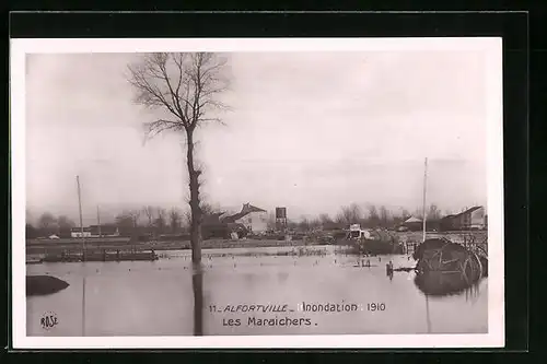 AK Alfortville, Inondation 1910, les Maraichers
