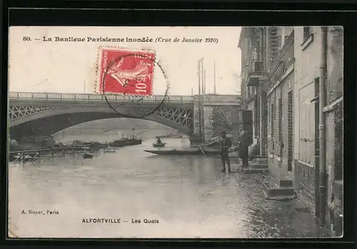 AK Alfortville, Crue de Janvier 1910, les Quais