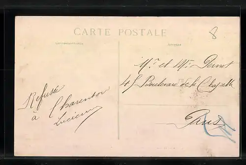 AK Alfortville, Ile Saint-Pierre, vue prise du Petit Pont, Inondation