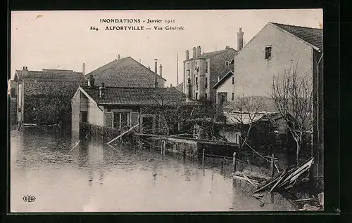 AK Alfortville, Inondations Janvier 1910, vue generale