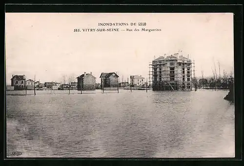 AK Vitry-sur-Seine, Inondations 1910, Rue des Marguerites