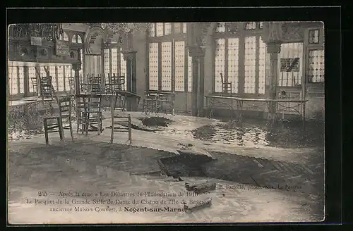 AK Nogent-sur-Marne, Crue de la Marne, les Désastres de l'Inondation 1910, le Parquet de la Grande Salle de Danse