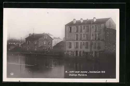 AK Ivry-sur-Seine, Inondation 1910, Champs Molière