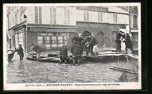 AK Maisons-Alfort, 1910, Aprrovisionnement des Sinistrés