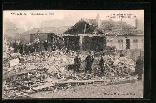 AK Choisy-le-Roi, Inondations 1910, Une Maison éffondrée