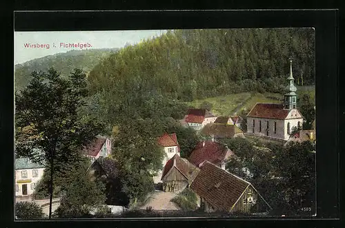 AK Wirsberg / Fichtelgeb., Ortspartie mit Kirche
