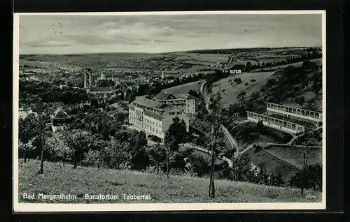 AK Bad Mergentheim, Sanatorium Taubertal aus der Vogelschau