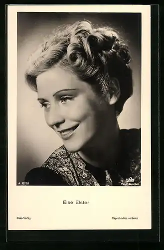 AK Schauspielerin Else Elster mit reizendem Lächeln
