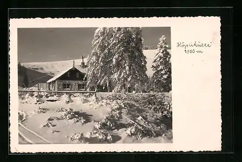 AK Höpli-Hütte, Berghütte am Torhöh im Winter