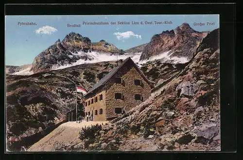 AK Prielschutzhaus, Berghütte der Sektion Linz d. Oest. Tour.-Klub
