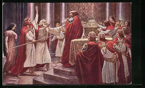 AK Parsival heilt Amfortas mit dem heiligen Speer