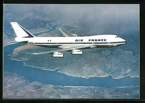 AK Flugzeug Boeing 747 am Himmel, Air France