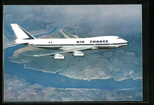 AK Flugzeug Boeing 747 am Himmel, Air France