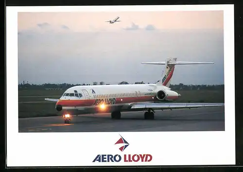 AK Aero Lloyd, Flugzeug MD 87 auf der Startbahn