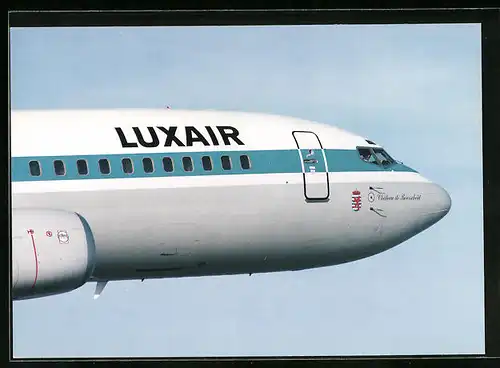 AK Flugzeug Boeing 737-400 der Luxair am Himmel