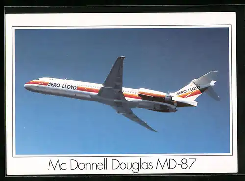 AK Flugzeug Mc Donnell Douglas MD-87 am Himmel, Aero Lloyd