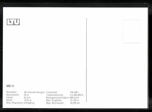 AK Flugzeug Mc Donnell Douglas über den Wolken, LTU