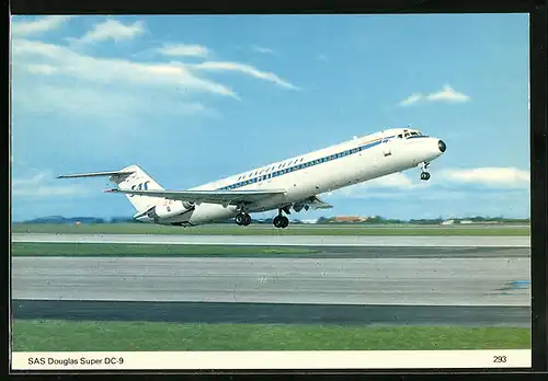 AK Flugzeug Douglas Super DC-9 beim Start, SAS