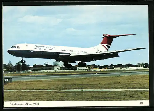 AK Flugzeug Super VC10 bei der Landung, British Airways