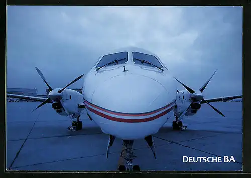 AK Flugzeug Saab 340 vor dem Start, Deutsche BA Luftfahrtgesellschaft