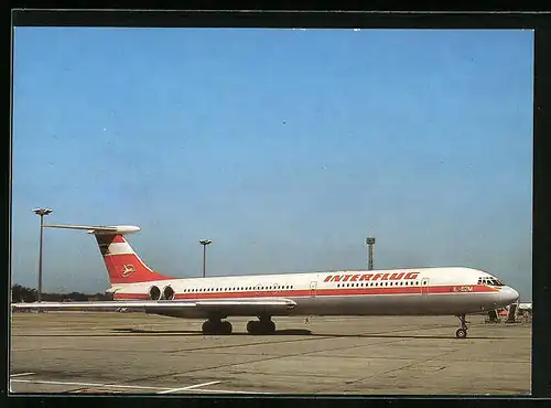 AK Flugzeug IL-62 der Interflug vor dem Start