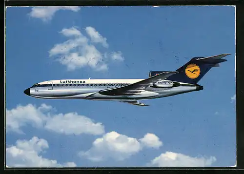 AK Lufthansa, Flugzeug Boeing 727 Europa Jet am Himmel