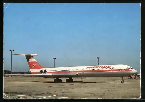 AK Flugzeug IL-62 vor dem Start, Interflug