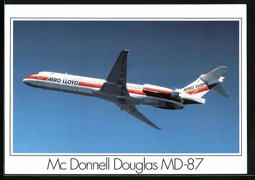 AK Flugzeug Mc Donnell Douglas MD-87 der Aero Lloyd am Himmel