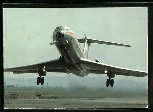 AK Interflug, Flugzeug TU 134 beim Start