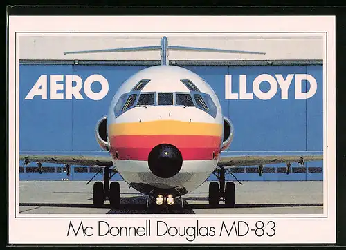 AK Flugzeug Mc Donnell Douglas MD-83 vor dem Start, Aero Lloyd
