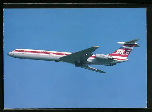 AK Flugzeug Ilyushin IL-62 der CSA Czechoslovak Airlines am Himmel