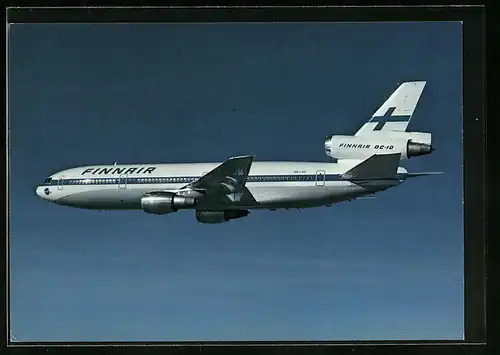 AK Flugzeug DC-10 der Finnair am Himmel