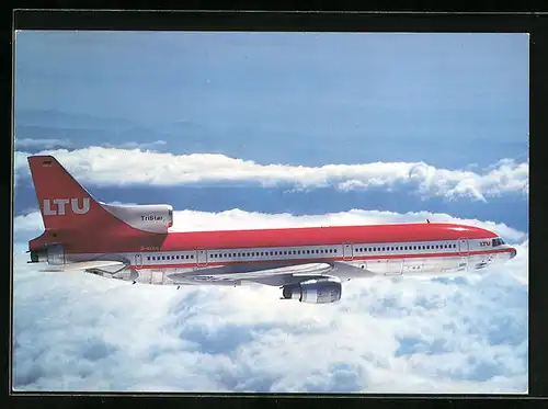 AK Flugzeug TriStar L-1011-1 der LTU über den Wolken
