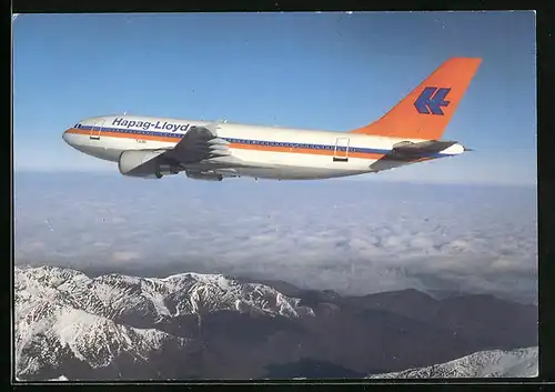 AK Flugzeug Airbus A 310-300 am Himmel, Hapag Lloyd