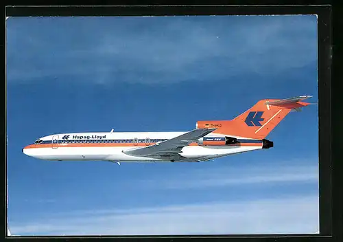 AK Hapag Lloyd, Flugzeug Boeing-Jet 727-100 am Himmel