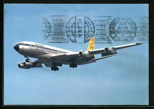 AK Flugzeug Intercontinental-Jet Boeing 707-330 B am Himmel, Condor