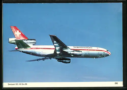 AK Flugzeug DC-10 Srs 30 der Swissair am Himmel