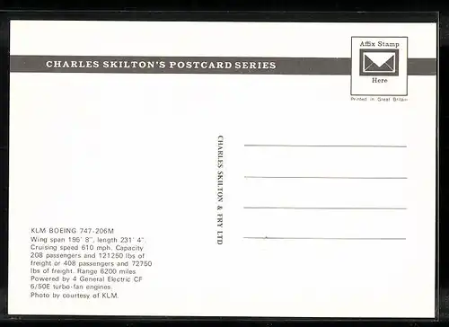 AK Flugzeug Boeing 747 206M am Himmel, KLM