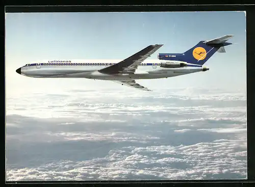 AK Flugzeug Boeing 727 Europa-Jet am Himmel, Lufthansa