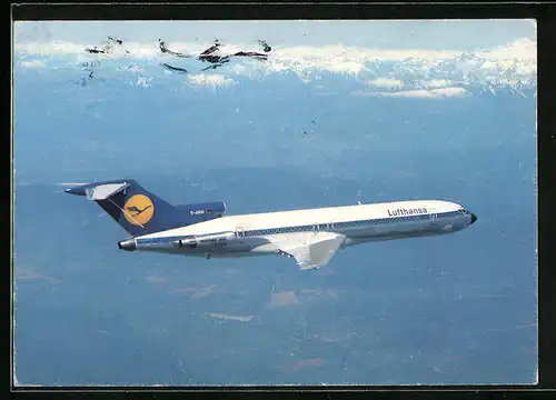 AK Flugzeug Europa Jet B727 am Himmel, Lufthansa