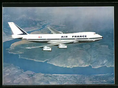 AK Flugzeug Boeing 747 am Himmel, Air France