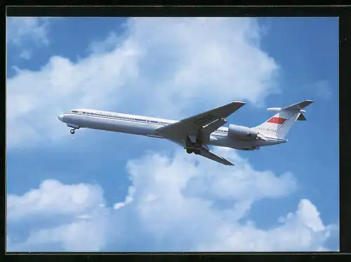 AK Flugzeug IL-62 der Aeroflot am Himmel