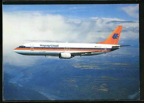 AK Hapag-Lloyd, Flugzeug B 737-400 am Himmel