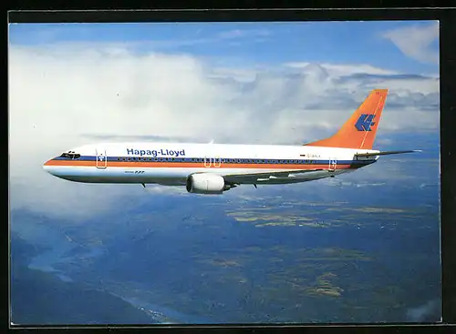 AK Hapag-Lloyd, Flugzeug B 737-400 am Himmel