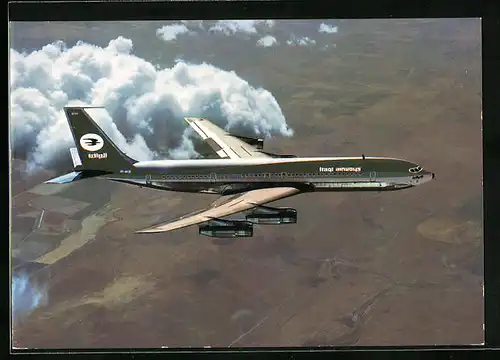 AK Flugzeug Boeing 707 der Iraqi Airways am Himmel
